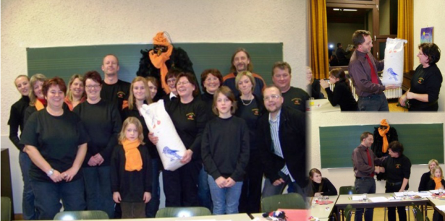 Historische Bildcollage von der Vereinsgründung der Kirschkern-Spucker Heiningen